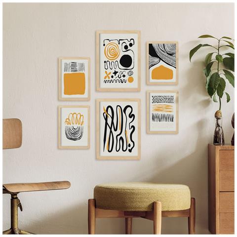 Set Di 6 Stampe In Black Ink Emotions Stampe Artistiche E Astratte Per L'interior Design A3 & A4 Senza Cornice - Foto 4