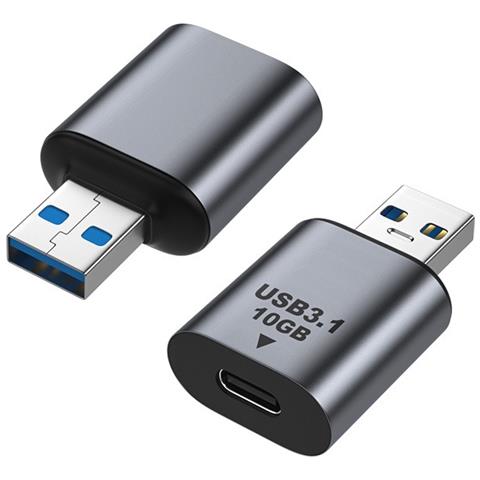 Adattatore 2-pack Type-c Femmina A Usb Maschio, Lega Di Alluminio, Trasferimento Dati 10gbps - Foto 2