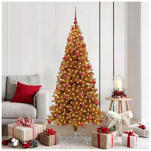 Albero di Natale con 300 LED con supporto Oro 180 cm PET - Foto 2