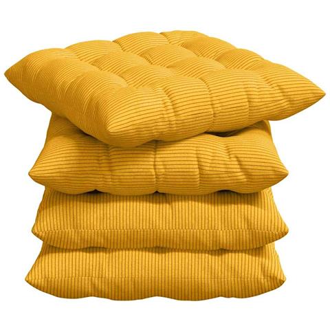 Cuscini per Seduta 4 pcs Giallo Chiaro 40 x 40 x 6 cm - Foto 1