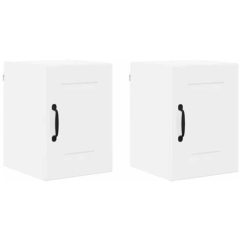 Pensile cucina con porta 2 pcs Bianco Lucido 30 x 31 x 40 cm - Foto 1