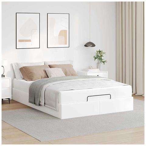 Struttura letto con materasso Bianco Puro 140 x 190 cm - Foto 2