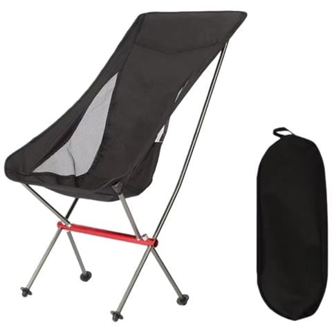 Sedia Da Campeggio Ultraleggera Pieghevole - Seduta Portatile Per Esterni Black - Foto 1