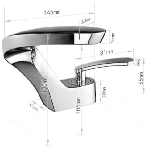 Rubinetto per lavabo da bagno, Blackswan, tipo M15, modello cromato, misura 14,5 cm - Foto 4