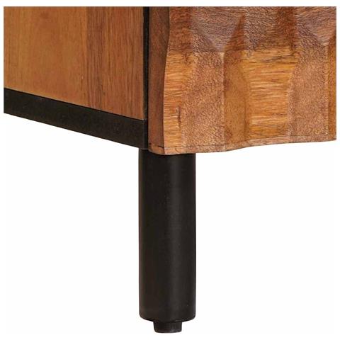 Credenza 2 pcs Finitura Marrone Acacia 60 x 33 x 75 cm - Foto 9