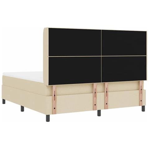 Letto a molle con materasso Crema 180 x 200 cm Tessuto - Foto 9