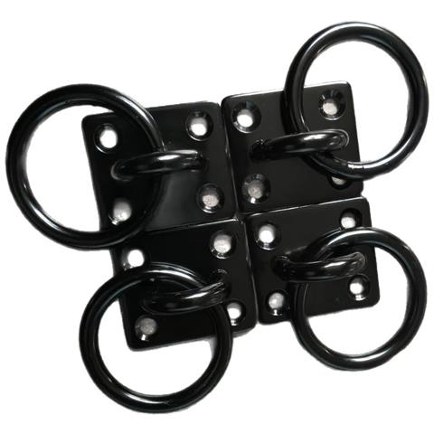 Set Di Ancoraggi M8 In Acciaio Inossidabile (4 Pezzi) — Anello D'ormeggio Marino Nero Con Occhiello A Piastra E Gancio A Molla Per Ponte Barca, Parete E Paratia - Foto 2