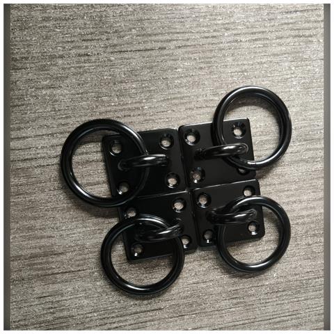 Set Di Ancoraggi M8 In Acciaio Inossidabile (4 Pezzi) — Anello D'ormeggio Marino Nero Con Occhiello A Piastra E Gancio A Molla Per Ponte Barca, Parete E Paratia - Foto 6