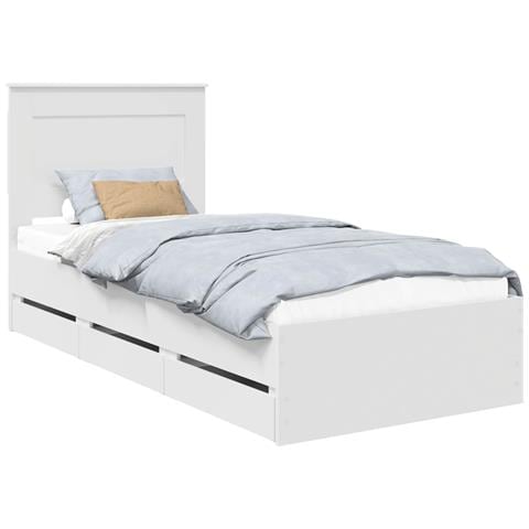 Struttura del letto Bianco 75 x 190 cm Legno Ingegnerizzato - Foto 1
