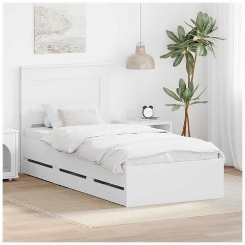 Struttura del letto Bianco 75 x 190 cm Legno Ingegnerizzato - Foto 2