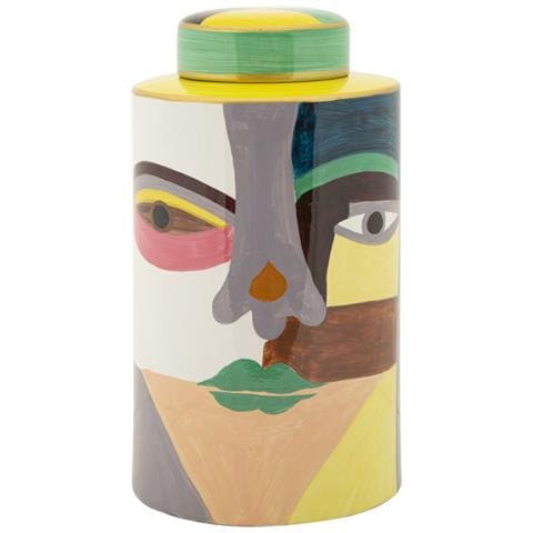 Vaso Piccassy Color Top In Ceramica Dipinta A Mano Con Volto Cubista - Foto 1