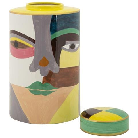 Vaso Piccassy Color Top In Ceramica Dipinta A Mano Con Volto Cubista - Foto 2