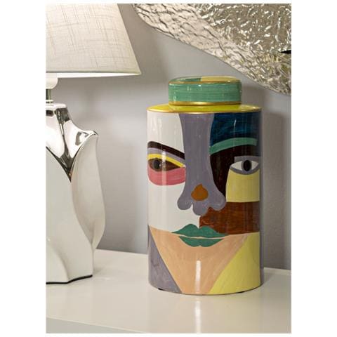 Vaso Piccassy Color Top In Ceramica Dipinta A Mano Con Volto Cubista - Foto 8