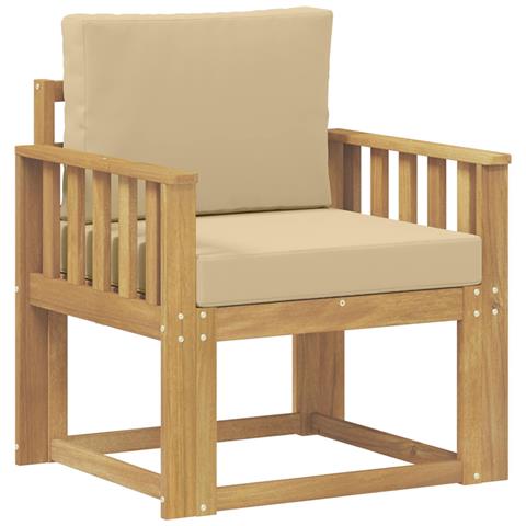 2 Pezzo Set di divani da esterno Poliestere Bianco e Beige - Foto 1