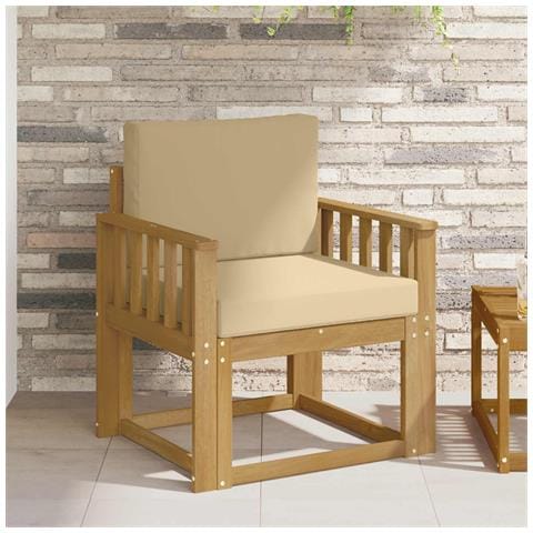 2 Pezzo Set di divani da esterno Poliestere Bianco e Beige - Foto 2
