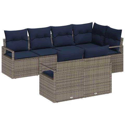 Set di divani 7 pcs Grigio polyrattan - Foto 1