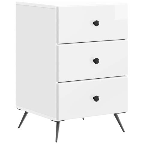 Armadio da Notte con cassetto Bianco Lucido 43 x 41 x 66,5 cm - Foto 1