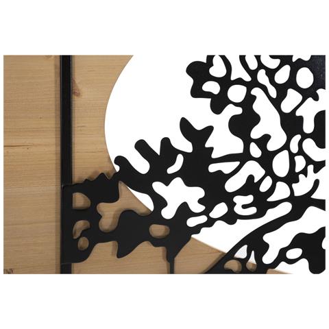 Pannello Da Muro Tree Albero Della Vita In Ferro E Legno, Set 3 Pezzi 176x90 Cm - Foto 2