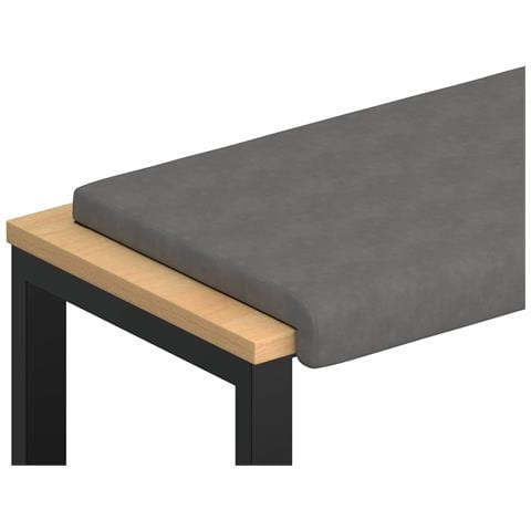 Cuscino per panchina Microfibra Grigio Scuro Profondità 35 cm - Foto 1