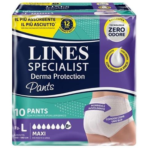 Pannolone per Incontinenza Lines Specialist Derma Pants Maxi l 10 Pezzi - Foto 1