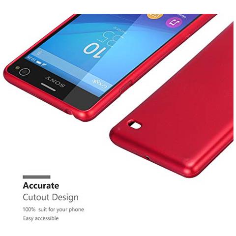 Custodia Compatibile Con Sony Xperia C4 In Rosso Metallico - Coperchio Protettivo In Silicone Tpu Flessibile - Foto 2