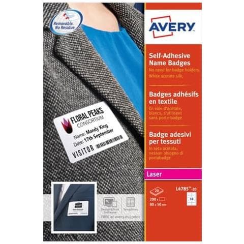 Badge Adesivi In Seta Acetata 80 X 50mm 20 Fogli - L4785-20 - Foto 1