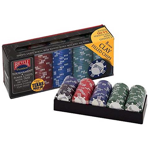 Naipes Heracli Fournier Sa Bicycle Premium Tournament Poker Chips Con Vassoio - Foto 1