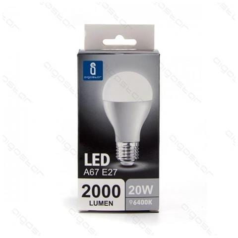 Lampadina Led A5 A67 20w Attacco E27 2000 Lumen A+ Color Box 6400k Luce Fredda Misura D67h128mm Equivale 126w Incandescenza - Foto 2