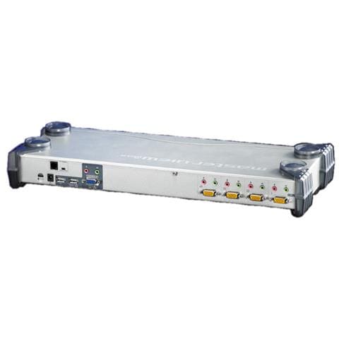 19" KVM Switch, 1 User - 4 PCs, Audio, PS / 2 + USB, w. OSD, 2048 x 1536 Pixels, 44,5 x 450 x 170 mm, Metallo - Foto 1