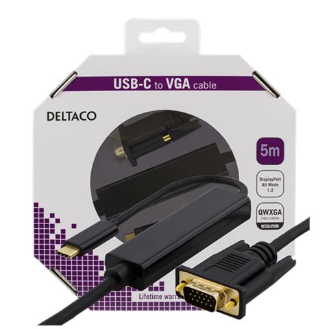 USBC-1089-K cavo e adattatore video 5 m USB tipo-C VGA (D-Sub) Nero - Foto 2