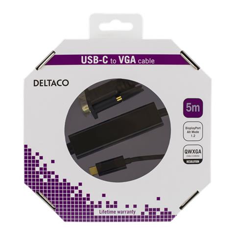 USBC-1089-K cavo e adattatore video 5 m USB tipo-C VGA (D-Sub) Nero - Foto 3