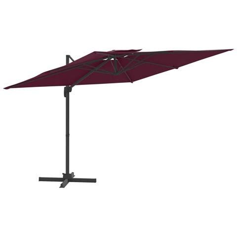 VidaXL Ombrellone A Sbalzo Con Doppio Telo 400x300 Cm – Tortora, Base A Croce, Rotazione 360°