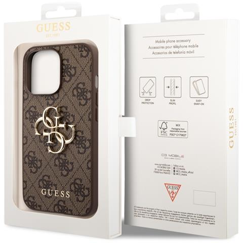 Pu 4g Metal Logo Case Fr Apple Iphone 14 Pro - Brown (guhcp14l4gmgbr) - Foto 3