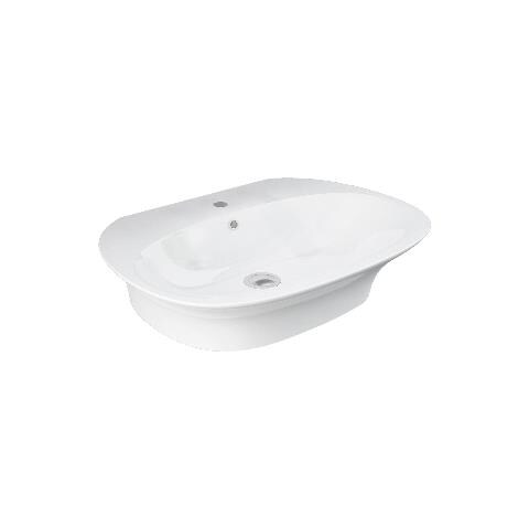 Lavabo Sospeso In Ceramica Bianco Cm 65 Con Foro Rubinetto Sensation - Rak Ceramics - Foto 1