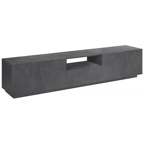 Mobile Porta Tv Azzurras, Credenza Bassa Da Soggiorno, Base Porta Televisione, 100% Made In Italy, Cm 220x43h46, Ardesia, Con Luce Led - Foto 11
