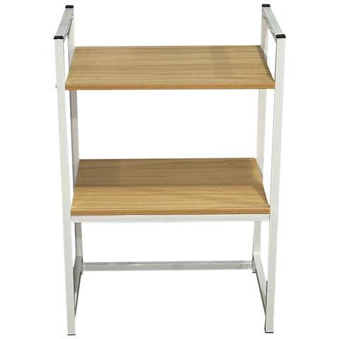 Supporto Per Stampante Industrial Scaffale Portaoggetti Multiuso Legno E Bianco - Foto 2