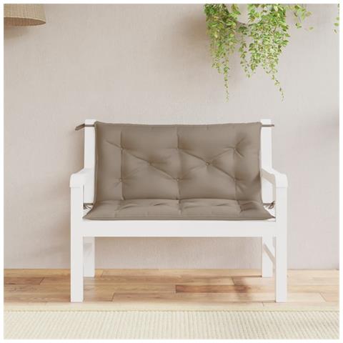 Cuscini Panca Da Giardino 2pz Tortora 100x50x7cm Tessuto Oxford - Foto 1