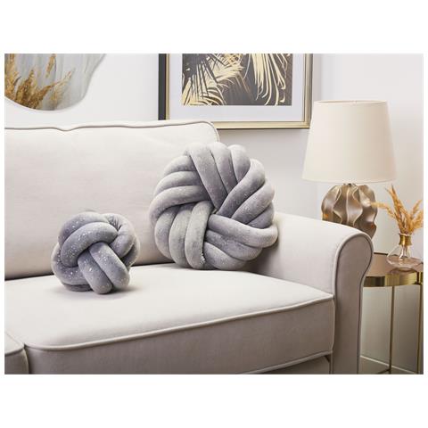 Cuscino Decorativo Akola Velluto 30 X 30 Cm Tinta Unita Grigio - Foto 1
