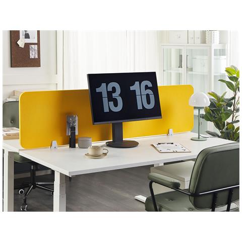 Pannello Divisorio Per Scrivania Giallo 180 X 40 Cm Wally - Foto 1