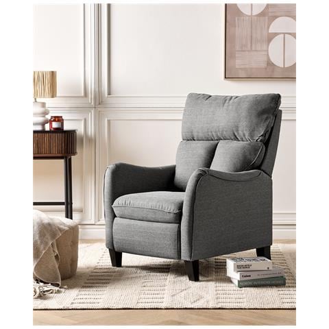 Poltrona Reclinabile Tessuto Grigio Royston - Foto 1