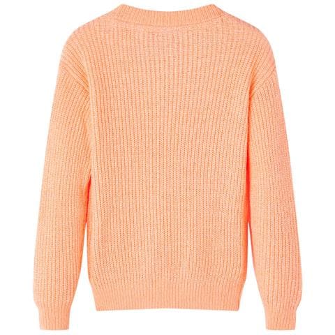 Maglione Da Bambina Lavorato A Mano Arancione Brillante 128 - Foto 2