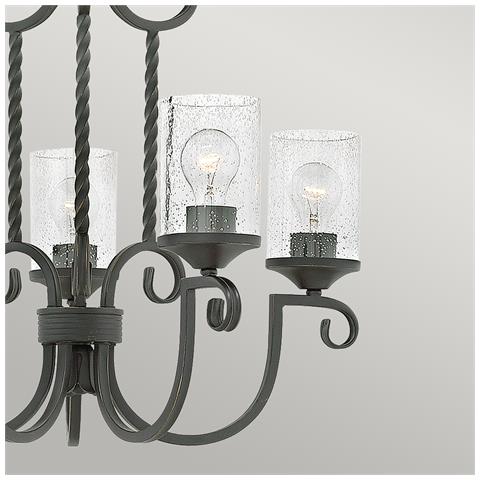 Lampadario Industrial Nordico Casa Alluminio Nero Antico Vetro 5 Luci E27 - Foto 4