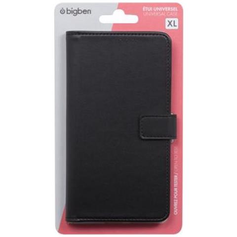 Custodia Universale Taglia Xl Folio Wallet Con Portacarte E Linguetta, Nero - Foto 5