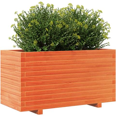 Fioriera Giardino Marrone Cera 90x40x49,5cm Legno Massello Pino - Foto 2