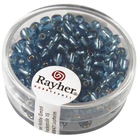 17 Grammi - Perline In Vetro Rotonde Con Foro Argentato Ø4mm - Colore Turchese - Foto 1