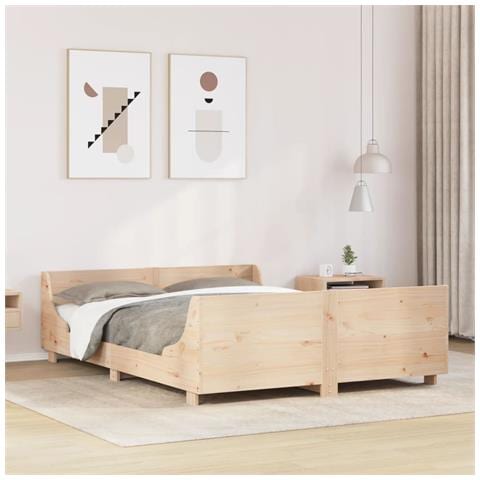Letto Senza Materasso 120x190 Cm In Legno Massello Di Pino - Foto 1