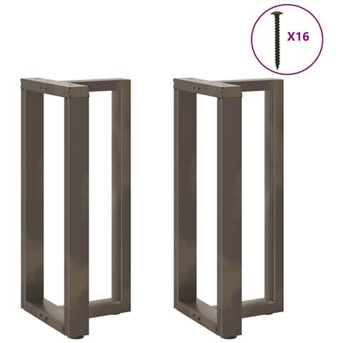Gambe Tavolo Bar Forma T 2 Pz Naturale 50x35x(91-92)cm Acciaio - Foto 3