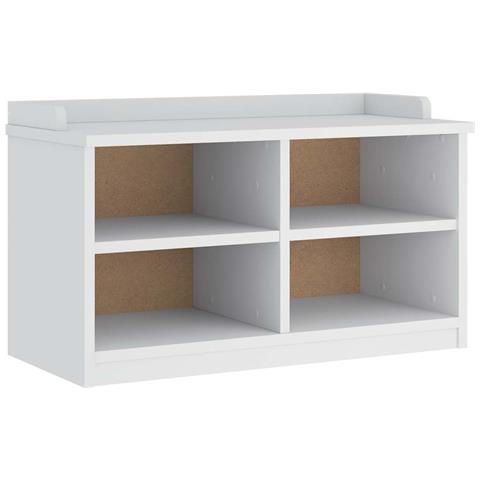 Panca Da Corridoio Sandnes Bianca 87x40x50 Cm In Legno Di Pino - Foto 2