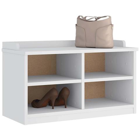 Panca Da Corridoio Sandnes Bianca 87x40x50 Cm In Legno Di Pino - Foto 1