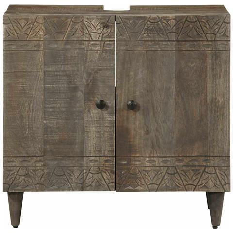 Mobile Lavabo Da Bagno 62x33x58cm In Legno Massello Di Mango - Foto 3